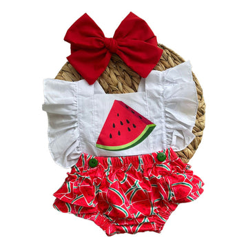Mameluco Y Asoleador Con Cubrepañal Estampado Para Bebé