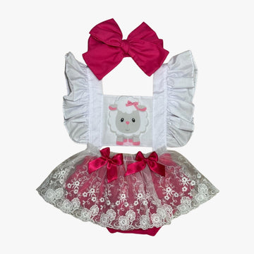 ASOLEADOR CON FALDA DE ENCAJE PARA BEBE