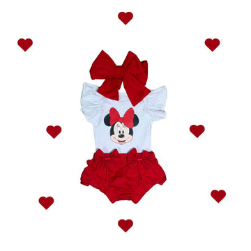 MAMELUCO CON CUBRE PAÑAL PERSONALIZADO PARA BEBE MINNIE