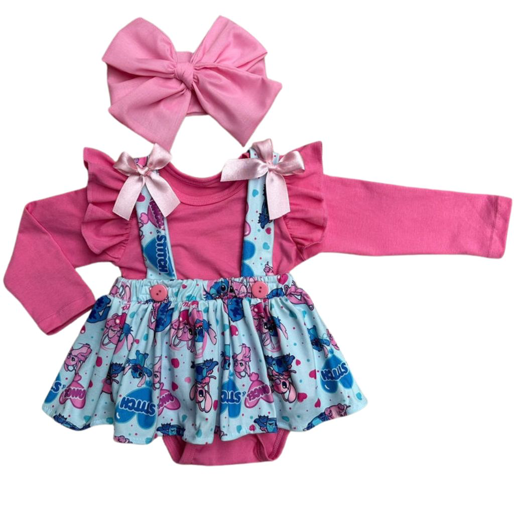 MAMELUCO-FALDA CON TIRAS SET X 3 PARA BB