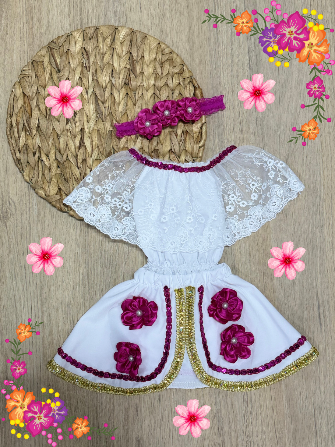 MAMELUCO CON FALDA PARA BEBE - SAN JUANERO