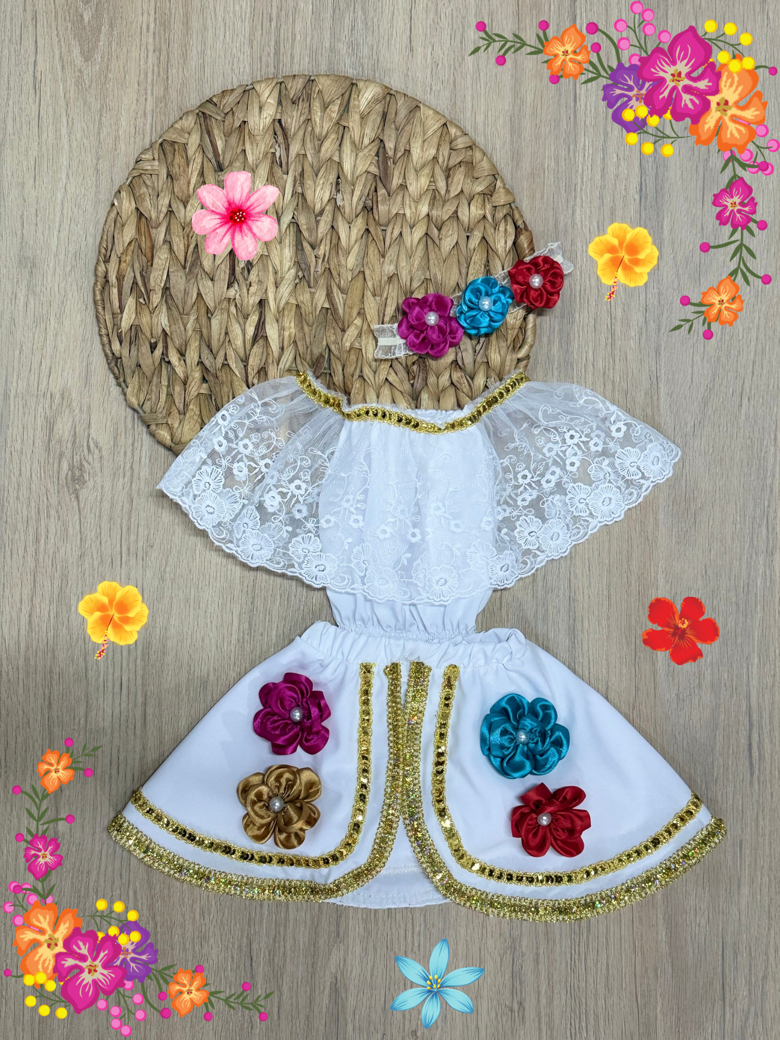MAMELUCO CON FALDA PARA BEBE - SAN JUANERO