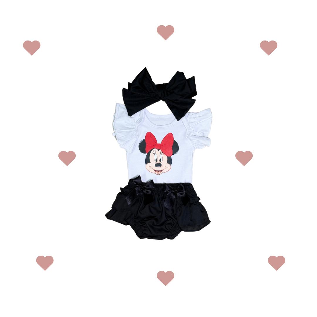 MAMELUCO CON CUBRE PAÑAL PERSONALIZADO PARA BEBE MINNIE
